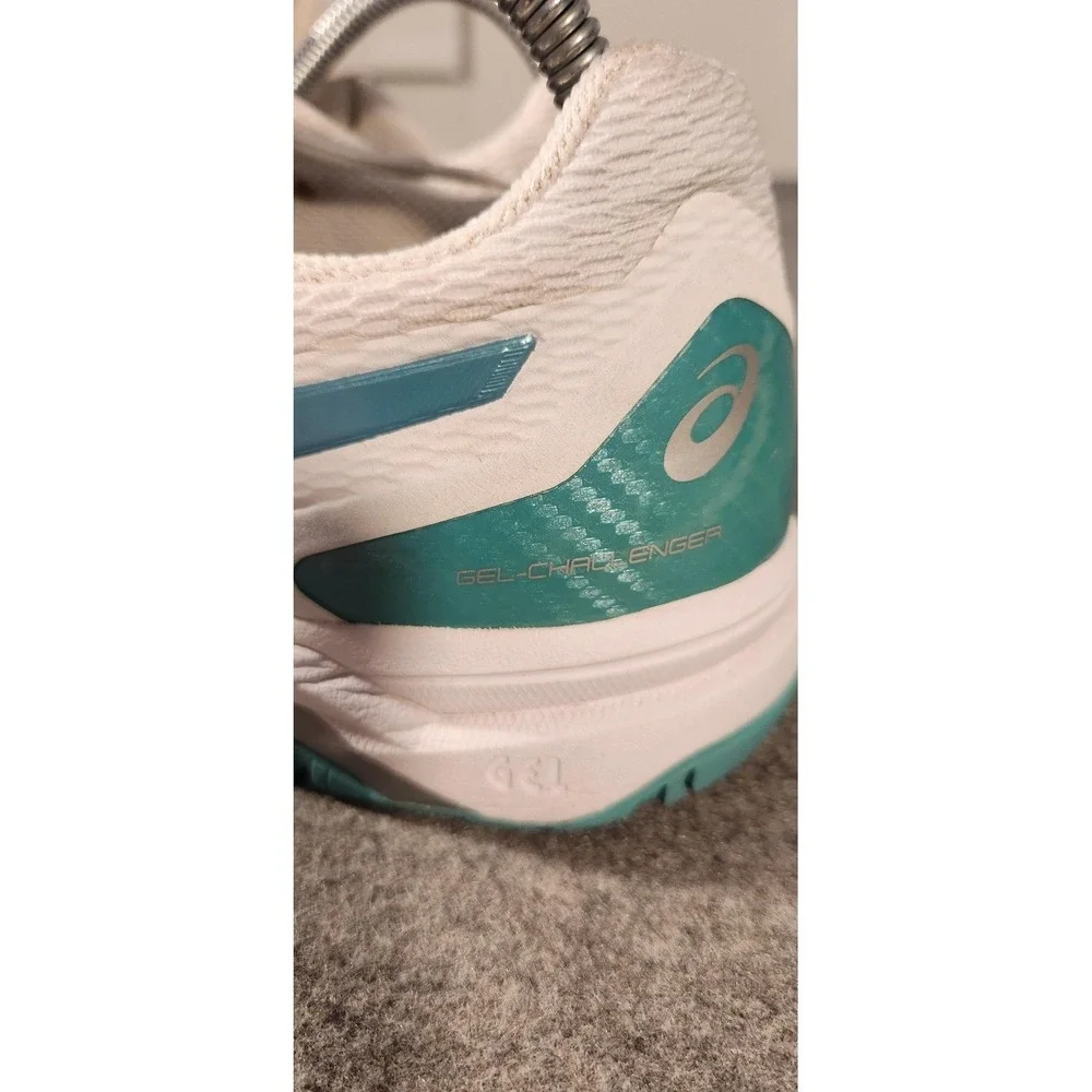 Asics GEL-Challenger Shoes Womens Size 9‎ White Teal Tennis Sneakers 1042A041
